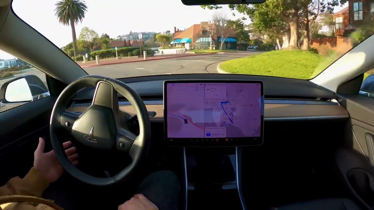 Tesla Model 3 FSD Roundabouts Test #tesla #model3 #fsd #teslafullselfdriving