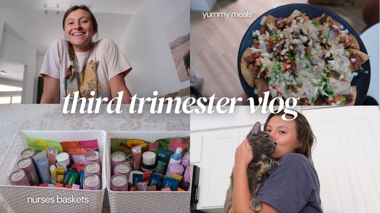 THIRD TRIMESTER VLOG: nurses baskets, studying for boards, + more prepping for baby
