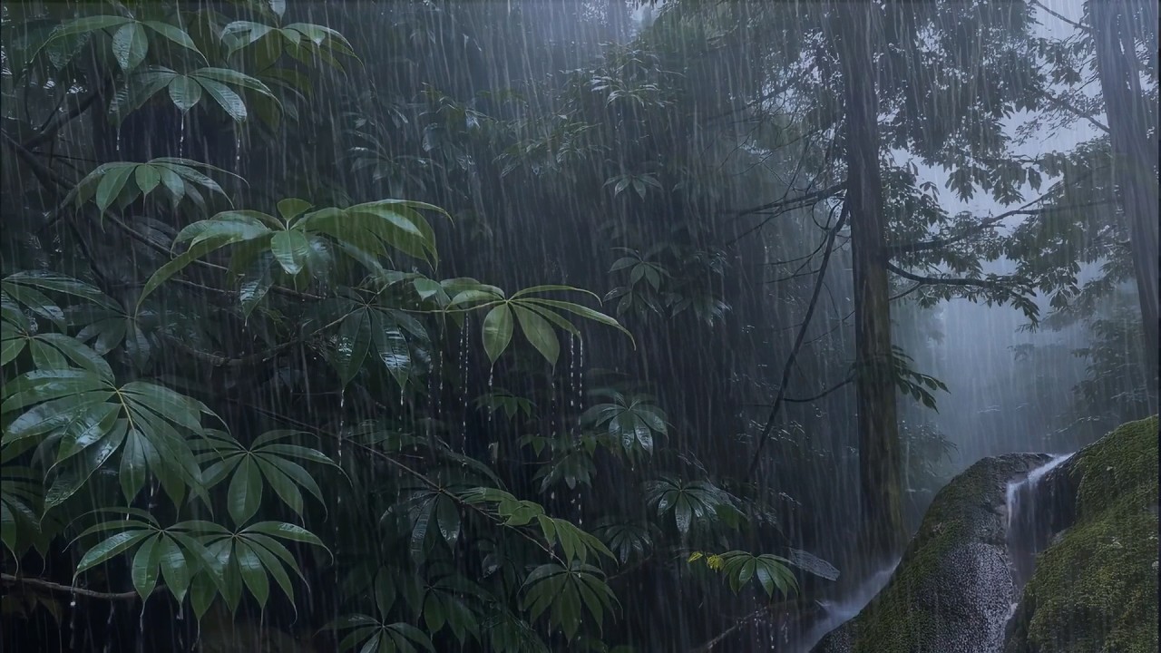 Сильный Ливень и Штормовые Звуки для Сна — Глубокое Расслабление и Снятие Стресса