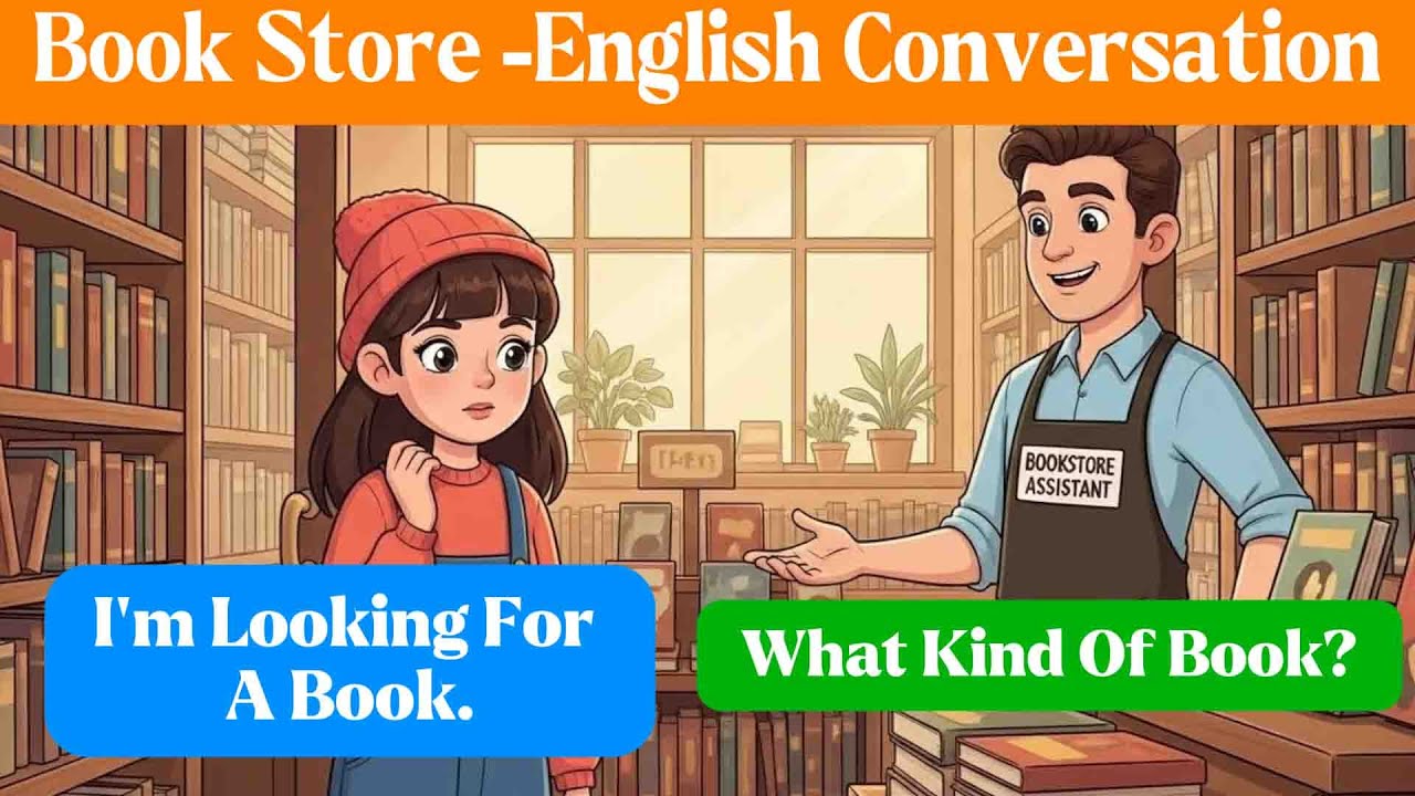 Book Store Conversation in English | Easy English Speaking and Listening Practice for Beginners