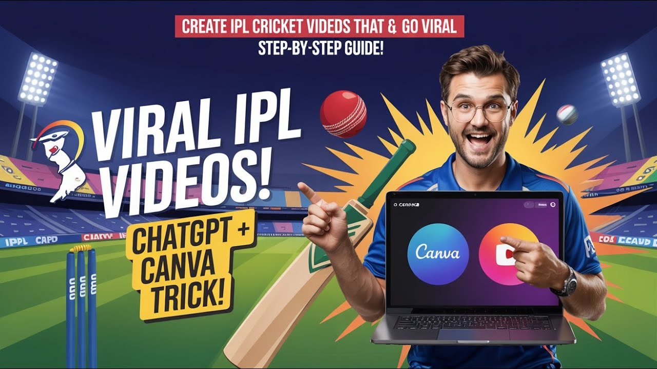 Create IPL Cricket Videos That Go Viral With ChatGPT and Canva &ndash; Step-by-Step Guide!