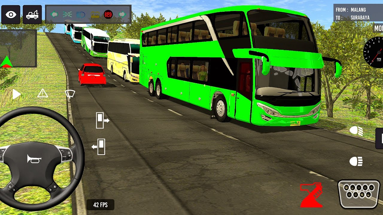 Indonesia Coach bus driving | Euro Bus simulator 2025 Anoride gameplay || LEVEL 53 MOGLI CTR