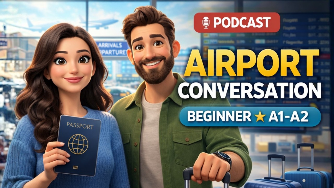 Airport Conversation | English Listening Practice | Beginner A1–A2 | Podcast