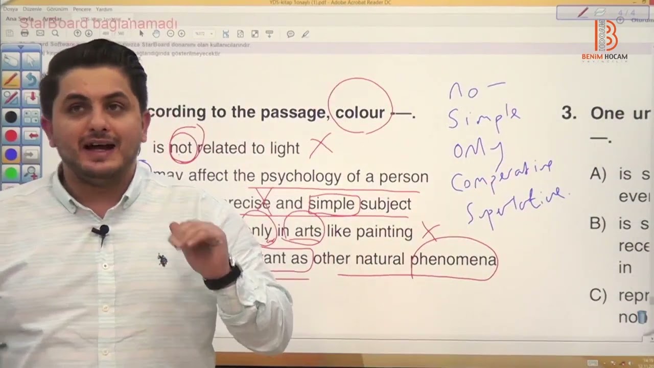 HAKKI ŞAHİN VİDEO 103 Örnek Paragraf Çözümü   I   YÖKDİL YDS LYS 5