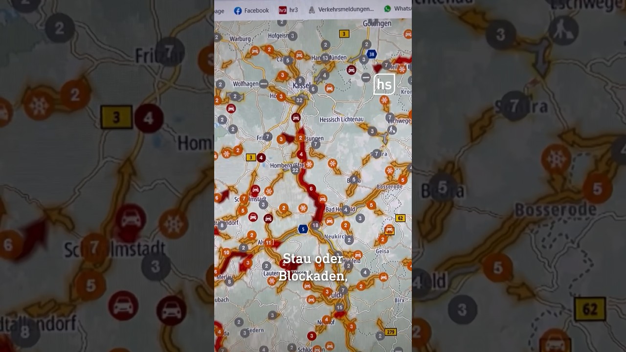Staus und Stillstand auf den Stra&szlig;en: Der Blick aus der Verkehrsredaktion auf  Schnee-Chaos.