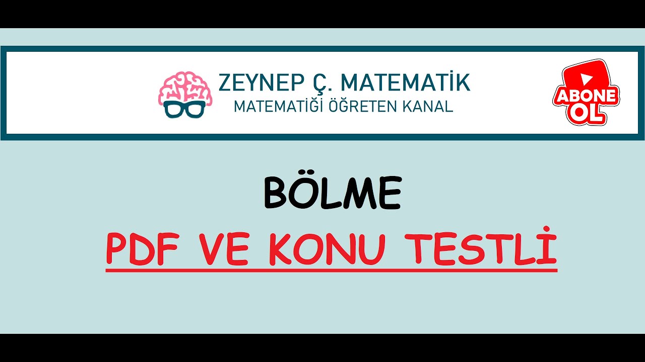 9)KPSS,TYT,ALES,DGS - BÖLME -BOL SORU ÇÖZÜMLÜ-KONU TESTLİ