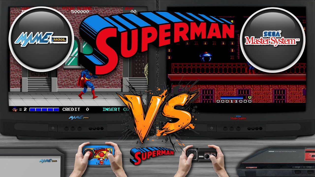 Superman 🎮 Arcade vs Sega Master System | Side-by-Side Comparison