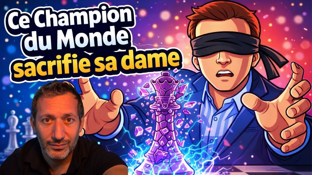 Ce champion du Monde sacrifie sa dame dans une partie à l'aveugle ! 👑