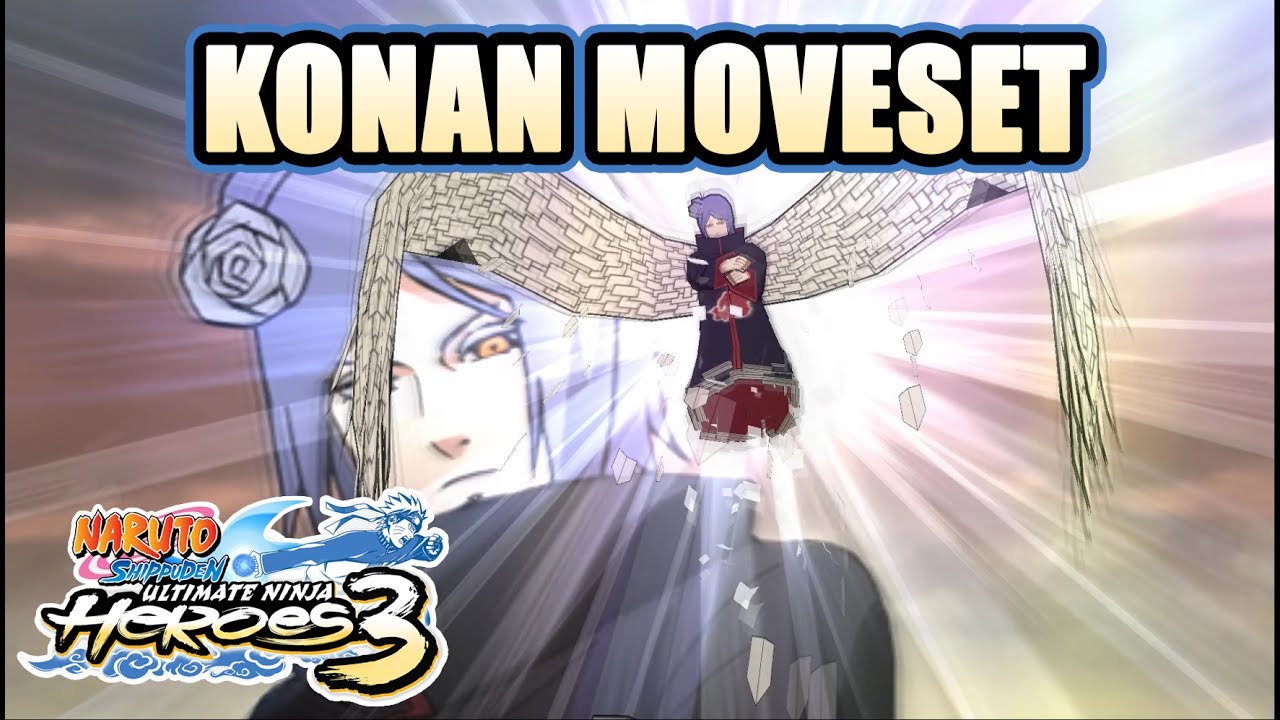 Naruto Ult. Ninja Heroes 3 - Konan Moveset [PSP]
