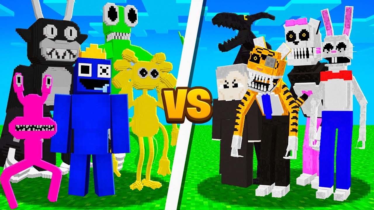 Criei a BATALHA dos NOVOS RAINBOW FRIENDS vs MR.HOPP'S PLAYHOUSE no MINECRAFT! (AZUL BABÃO)