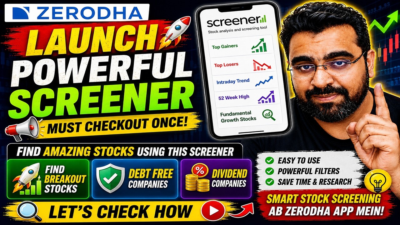 Zerodha Launch Powerful Screener 🔥 Find Breakout, Dividend & Debt Free Stocks in Seconds!
