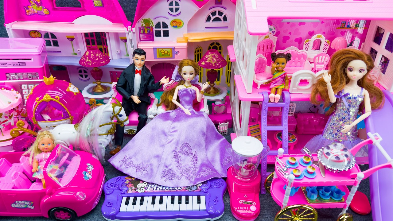 15 Minutes Satisfying Unboxing Pink Princess House, Cozy Bedroom Collection Review Toys
