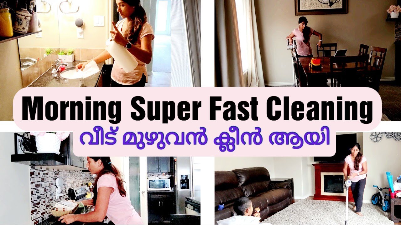 Morning Cleaning Motivation/ Messy Whole House🏠/ Clean With Me Malayalam/Miya Malayali Mom In Canada