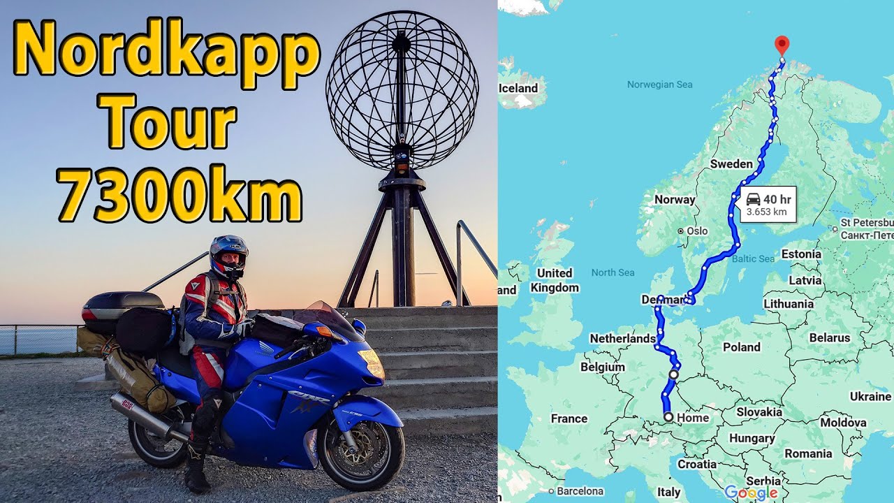 MUNICH to NORDKAPP full tour 7300km in 5 days - MotoVlog