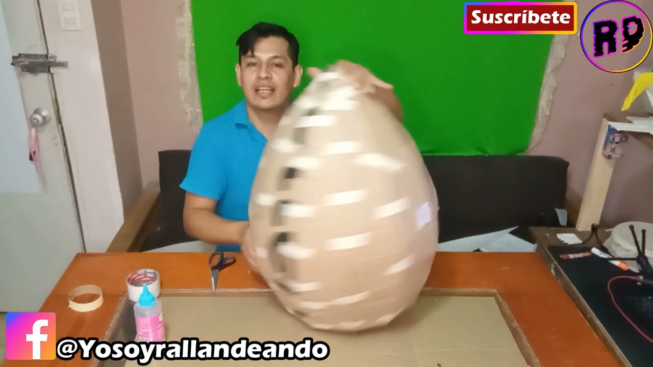 Huevo en gajos para piñatas, la unión de las piezas