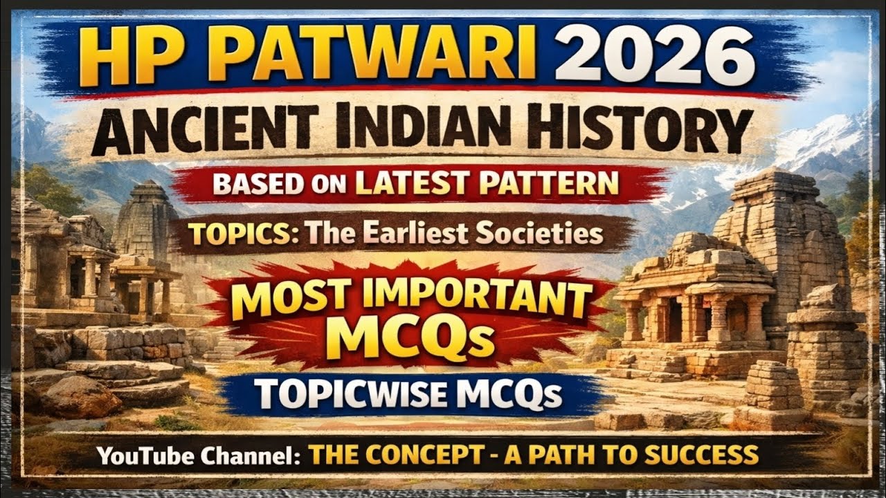 Most Important MCQs Based on Ancient Indian History for HP Patwari / JOA(IT) Exams 2026 