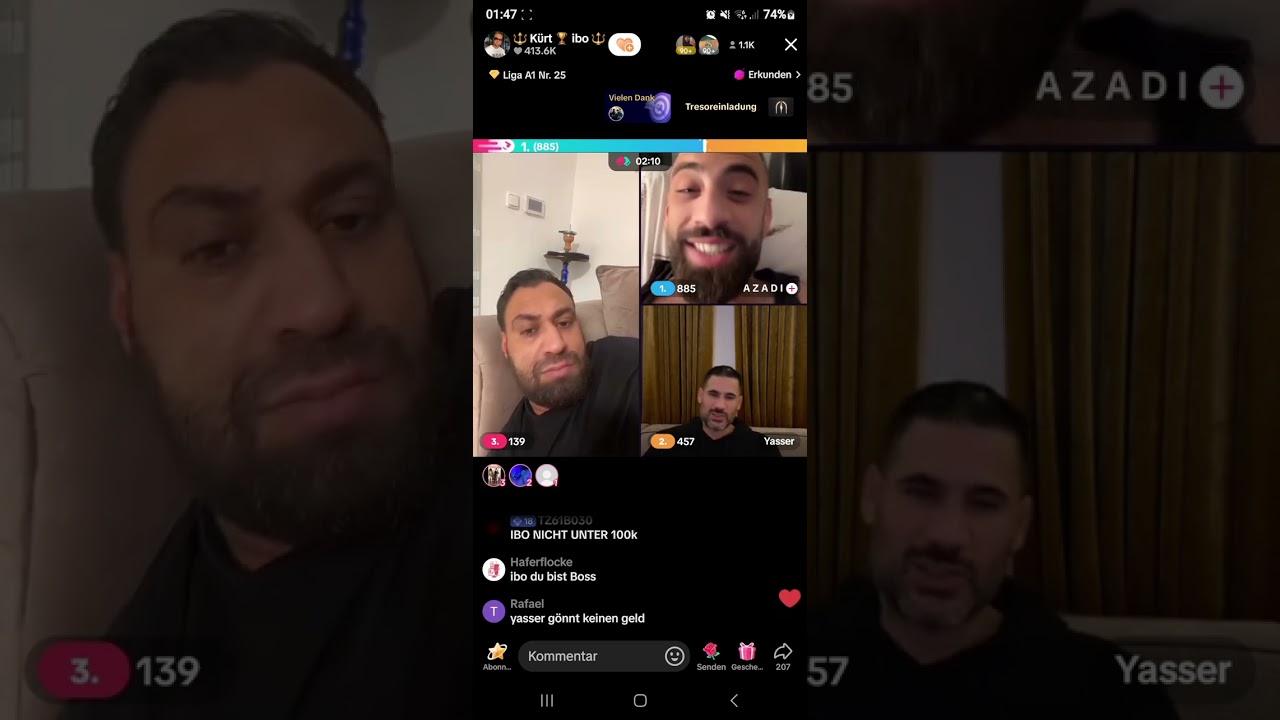 KÜRT IBO❌️ live mit ARROGANTE PATE❌️YASSER ABOU CHAKER❌️ und AZDI❌️