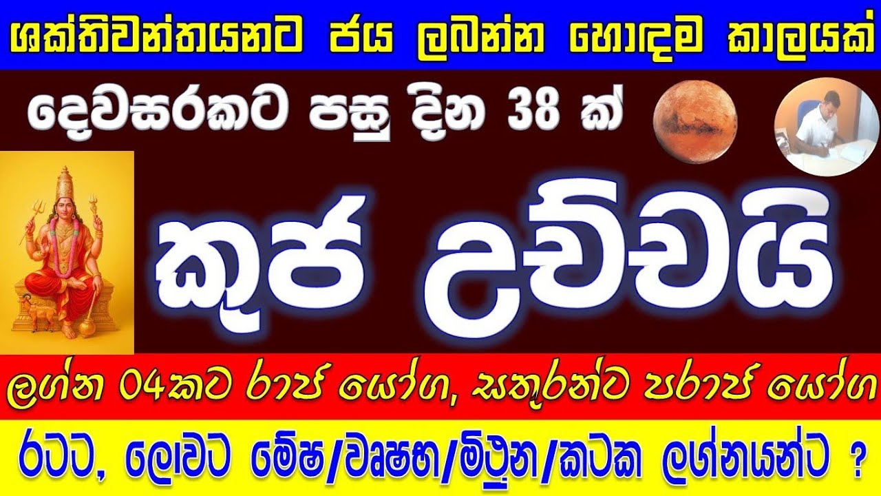 අඟහරු මාරුව | Mars transit | මේෂ, වෘෂභ, මිථුන, කටක ලග්න පලාපල සමග රටට, ලොවට සිදුවනදේ