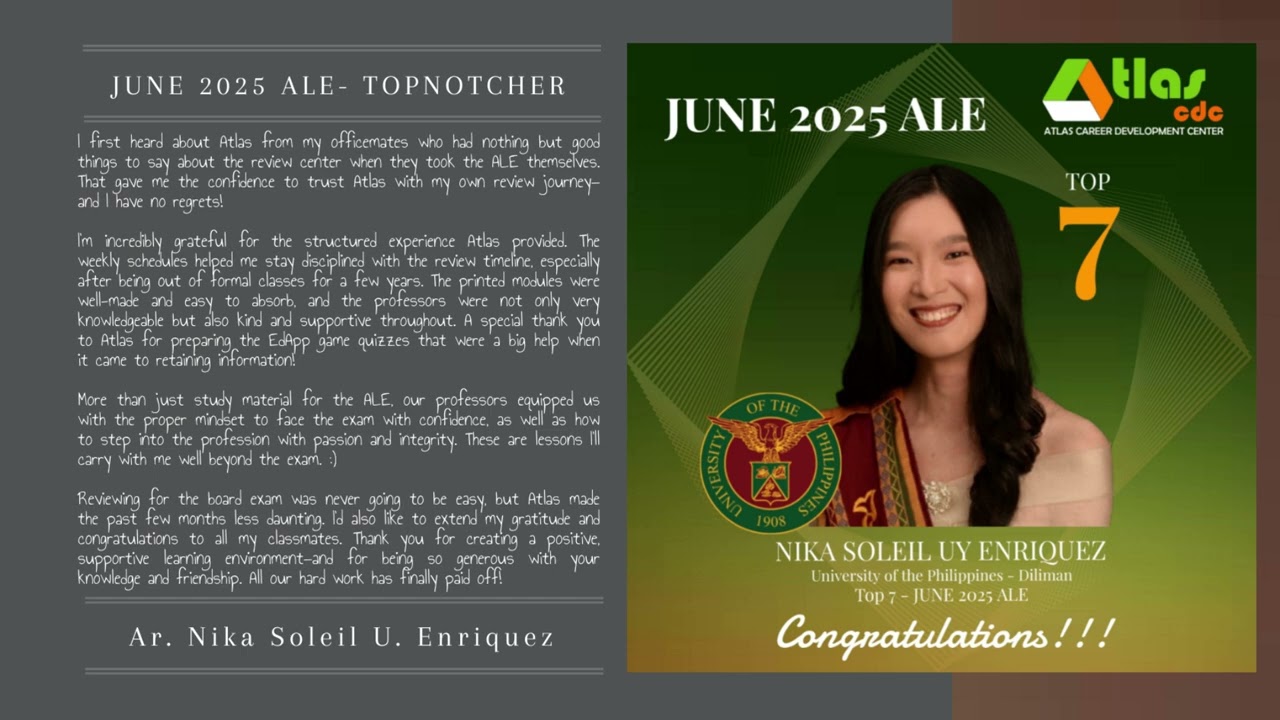 ATLAS-CDC JUNE 2025 ALE 7th Placer: Nika Soleil U. Enriquez, UP Diliman