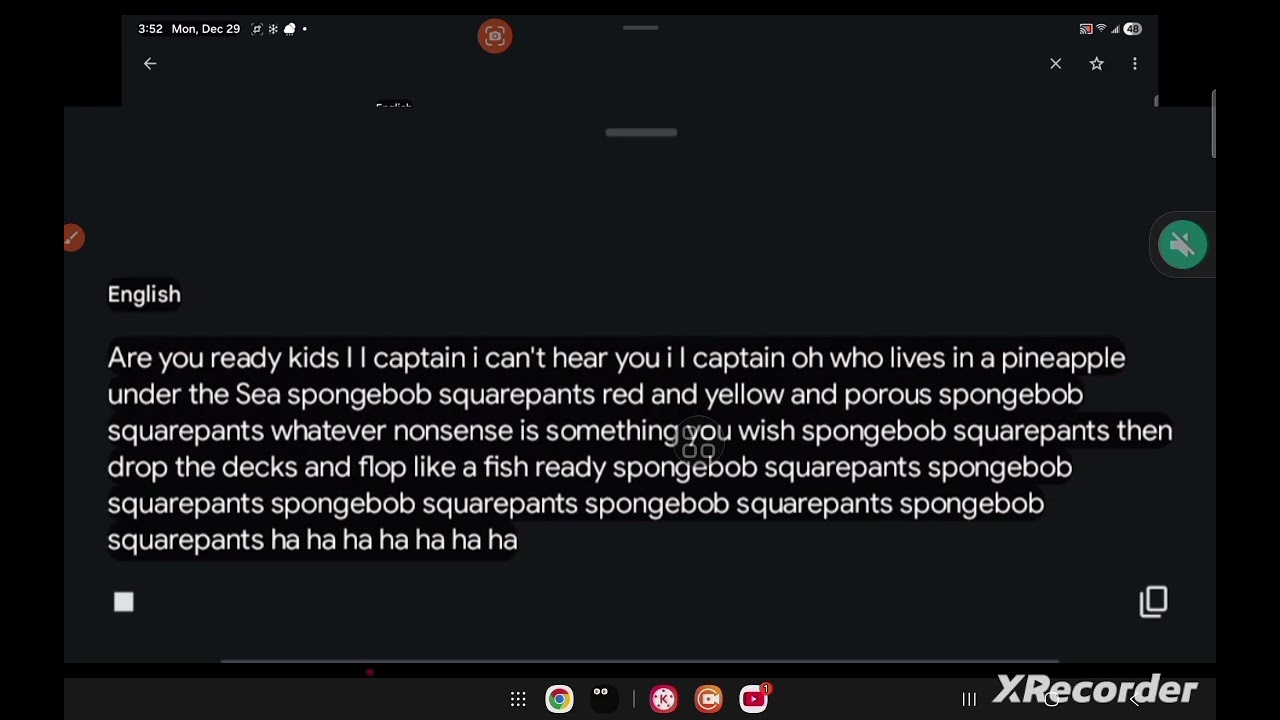 Spongebob squarepants theme song sing by Google Translate 