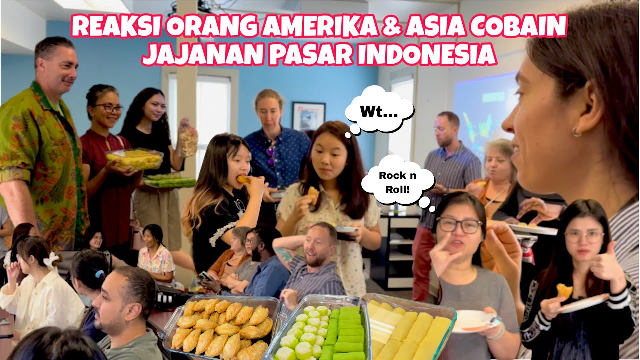 REAKSI BULE2 AMERIKA & ASIA PERTAMA KALI COBAIN ANEKA JAJANAN PASAR INDONESIA