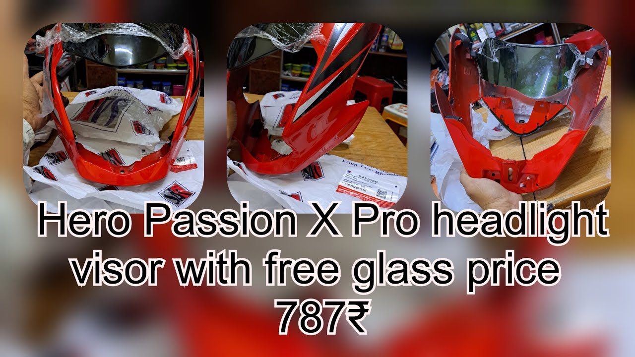 Hero Passion X pro headlight visor with glass/हीरो पैशन एक्स प्रो हेडलाइट/#passion #heroxpro