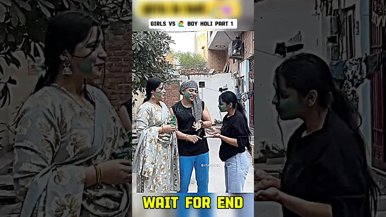 girls vs 🙋&zwj;♂️ boy holi part 1 || #holi #shorts #youtubeshorts #viral #funnymemes #chetannn026
