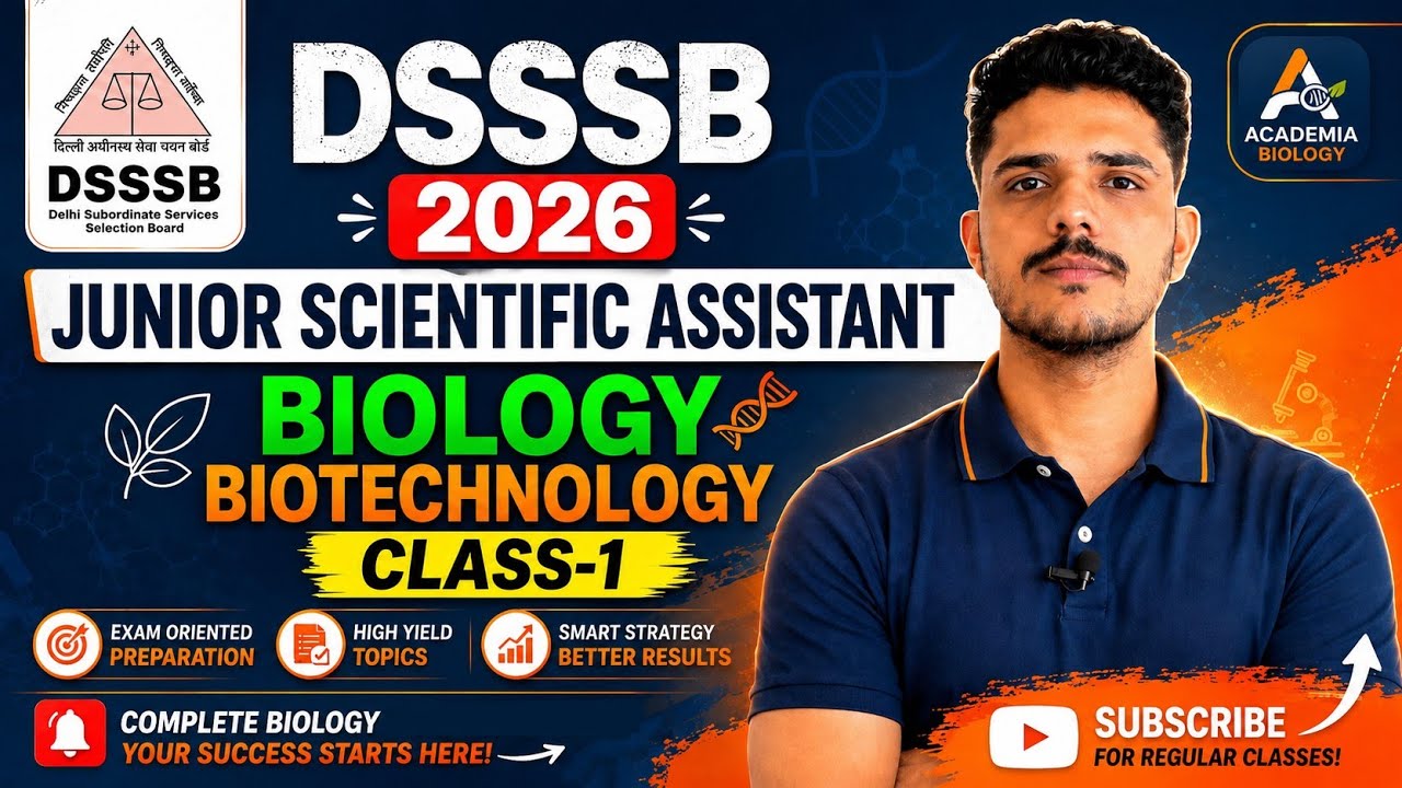 DSSSB JSA Biology 2026 🎯 Forensic Science Laboratory 🔬  Class-1 📚  Biotechnology 🧬 |   | #DSSSB 🔥