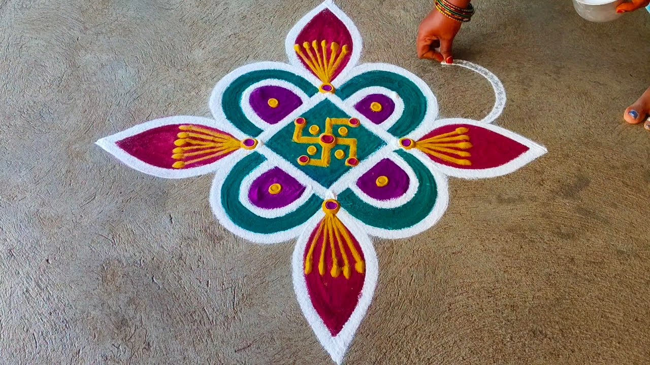 5×1 simple rangoli azhagiya kolam ❤️❤️❤️❤️❤️
