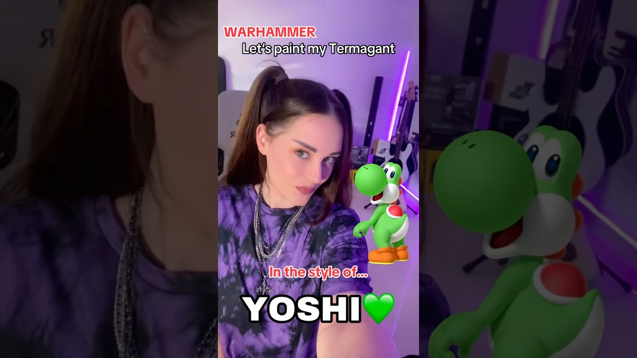 Let&lsquo;s paint a Termagant in the style of&hellip; YOSHI💚 #warhammer #crossover