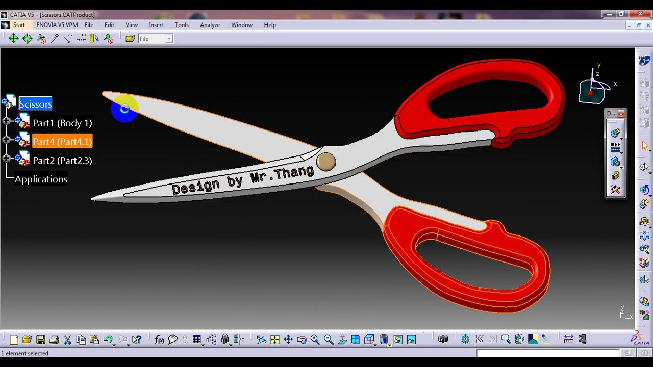 Great video tutorial - Simulation of scissors on catia v5 software