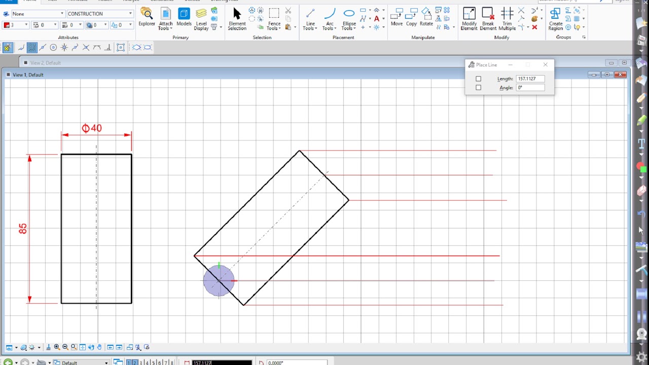 Drawing an ellipse in MicroStation