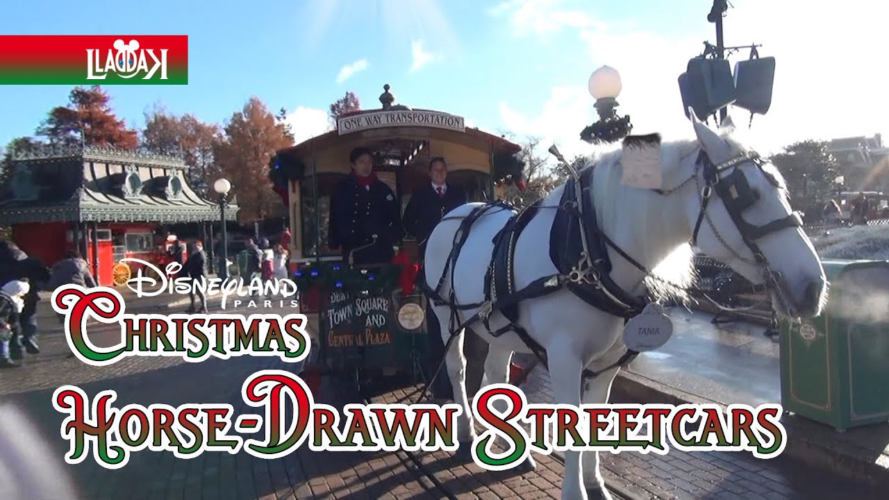 Horse-Drawn Streetcar 🐴❄️ Disneyland Paris Christmas