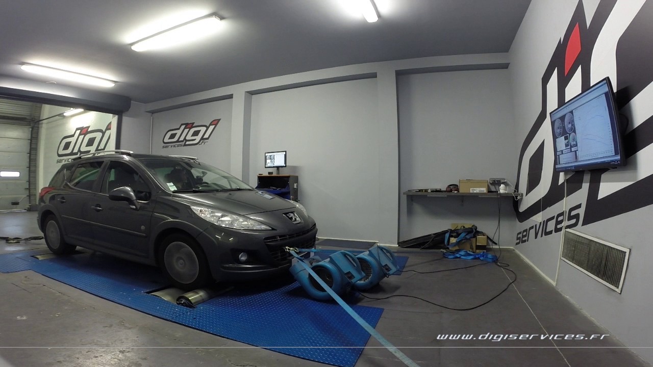 Peugeot 207 1.6 HDI 112cv Reprogrammation Moteur @ 134cv Digiservices Paris 77 Dyno