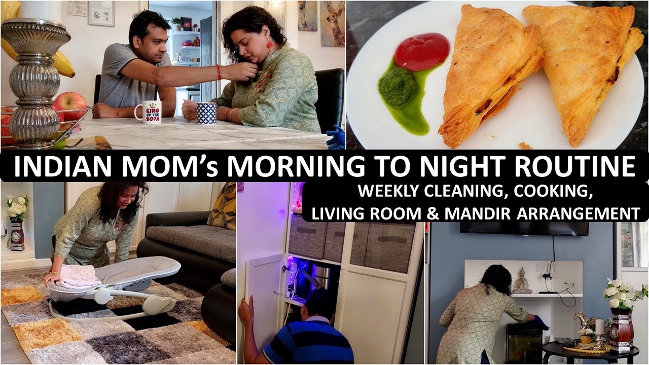 Weekly Home Cleaning Routine | Simple Habits To Keep House Clean | Arranging Living Room & Mandir
