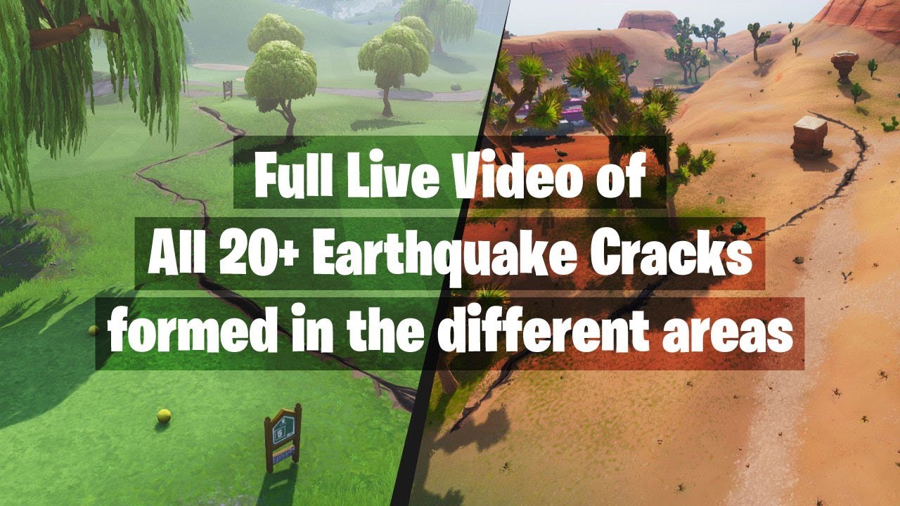 All 20+ Earthquake Cracks that formed in the fortnite map | Fortnite FHD Video