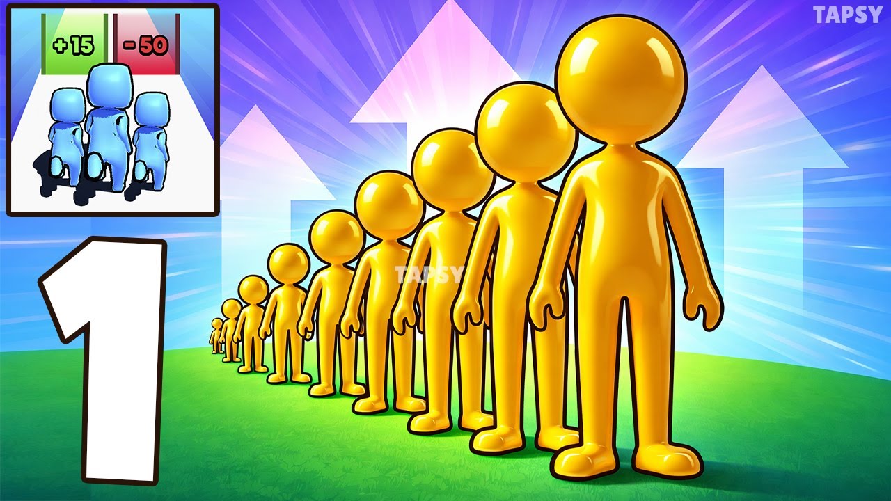 👥Crowd Man Run Gameplay Walkthrough Levels 1–15 First Levels & Crowd Growth (Android,iOS)