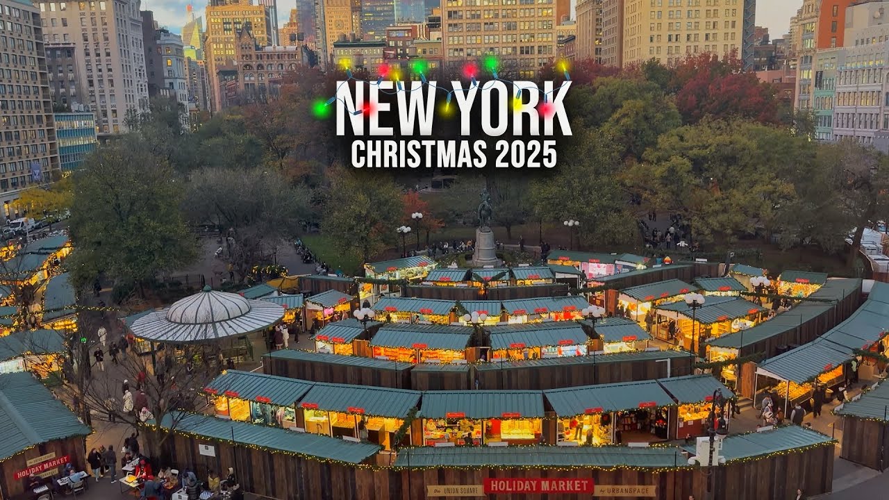 NYC Christmas Walk 2025 ✨ 4K NYC Christmas Market Union Square Holiday Market 2025