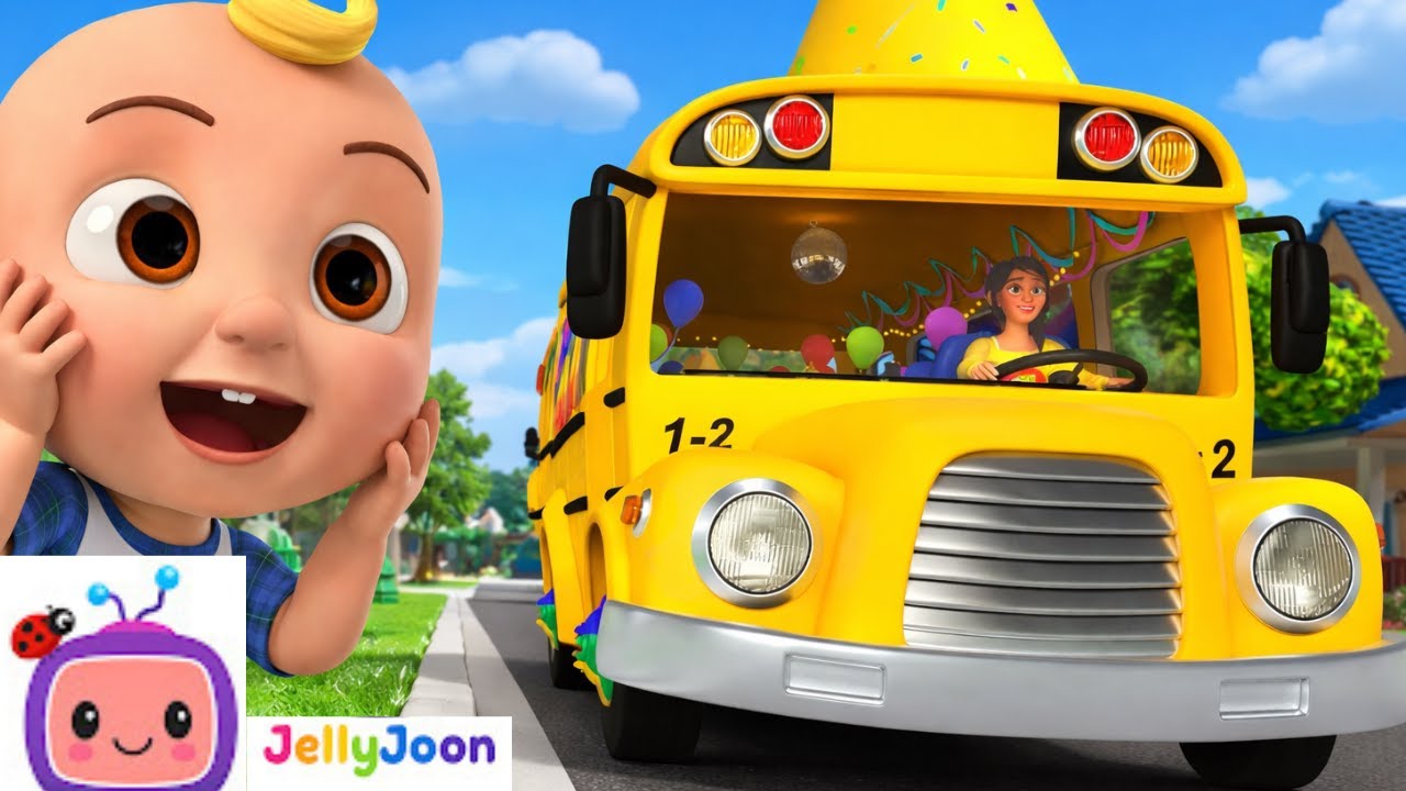 Wheels on the Bus | @jellyjoon Nursery Rhymes & Kids Songs