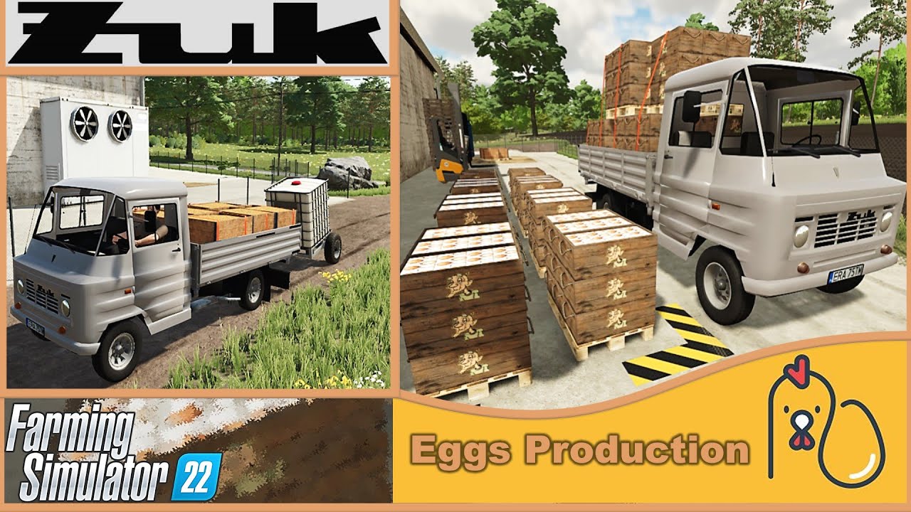 Farming Simulator 22 Mods in Action | FSC Zuk a Pick-up truck | Egg Production