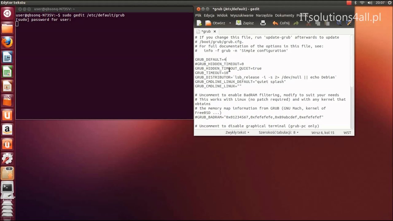 Grub2 - zmiana domyślnie uruchamianego systemu