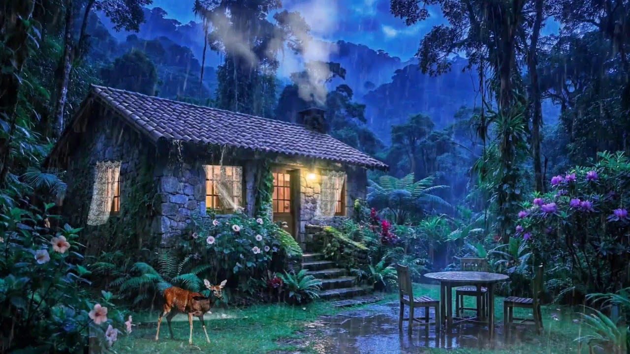Sink into Deep Sleep in a Cozy Cabin 🪵🌧️ Rain on the Roof | All-Night Restful Ambience