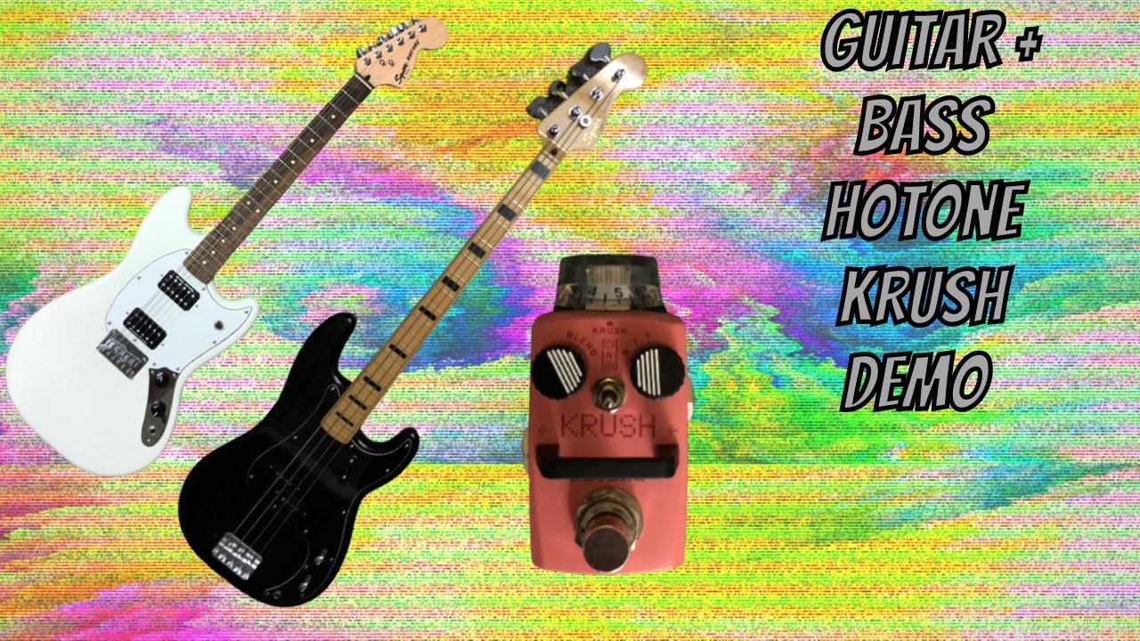 Hotone KRUSH Bitcrusher/Sample Rate Reducer Effect Pedal Demo (Squier Guitar and Bass)