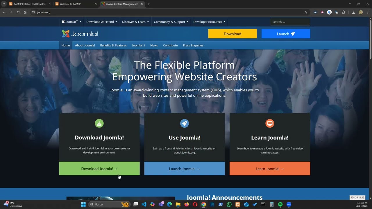 Guía de Instalación de Joomla en Xampp