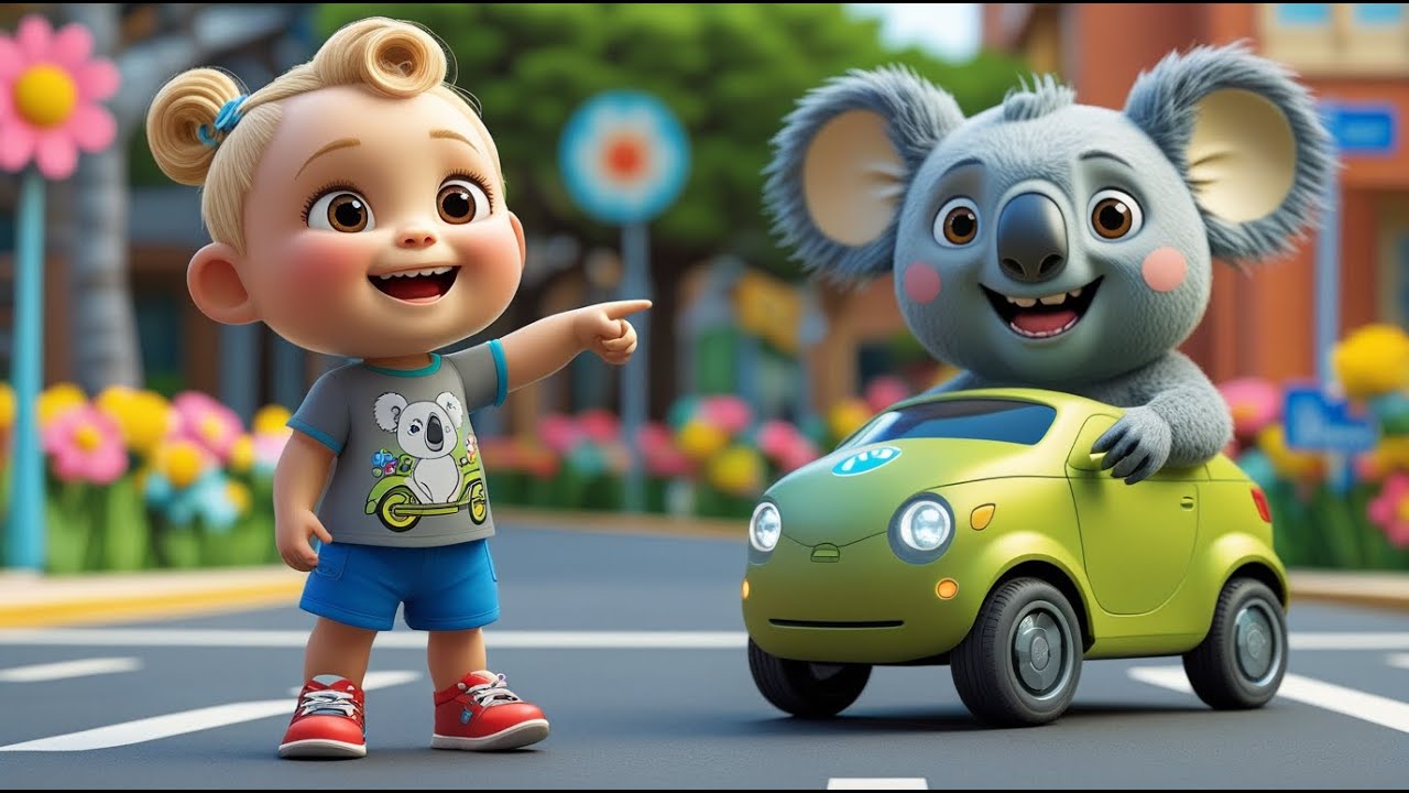 Koala Drives Electric Car | Fun Kids Rhyme | Playful Toddler Adventure