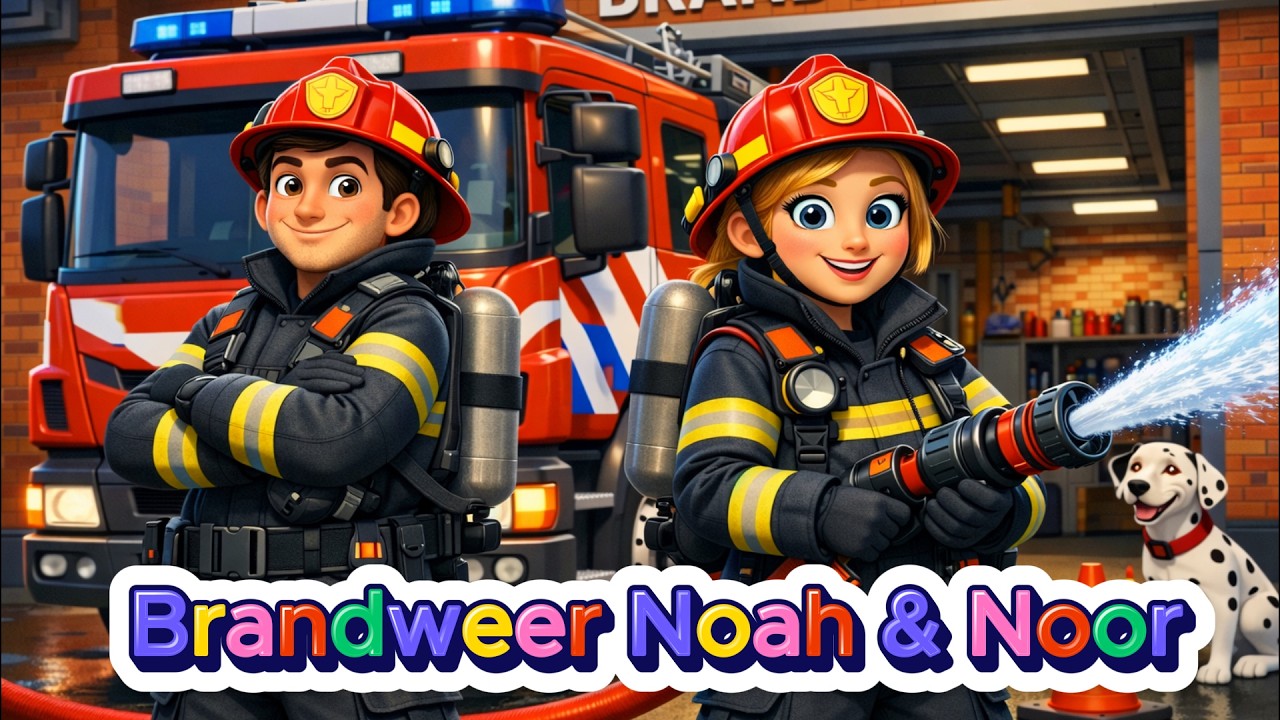 Brandweer Liedje voor Peuters 🚒 | Brandweerman Noah & Noor | Kinderliedjes Nederlands