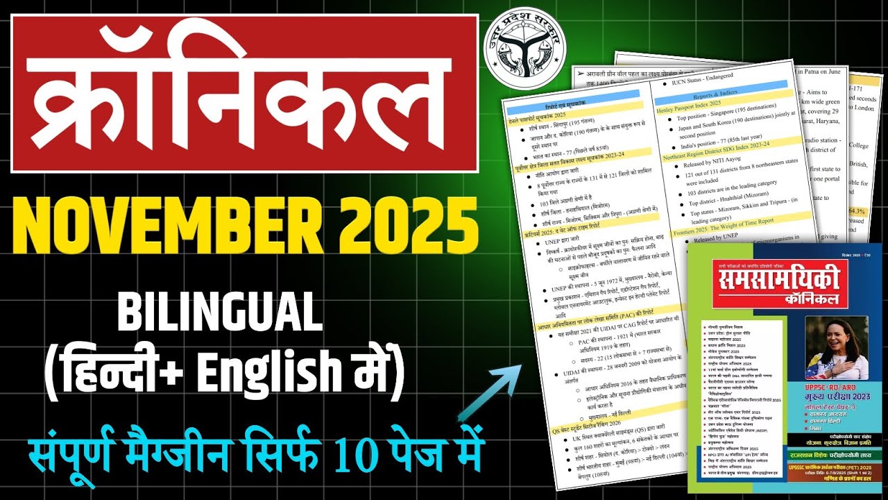 Chronicle Magazine November 2025 | Complete Current Affairs for UPPCS , RO/ARO , lekhpal