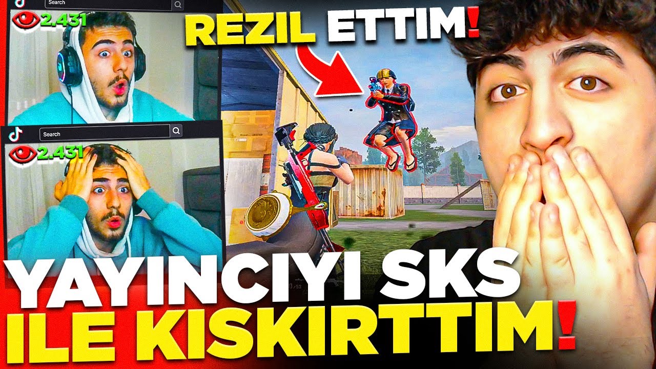 ARKAMDAN KONUŞAN YAYINCIYI SKS İLE TROLLEYİP KIŞKIRTTIM! (REZİL ETTİM...) | PUBG Mobile