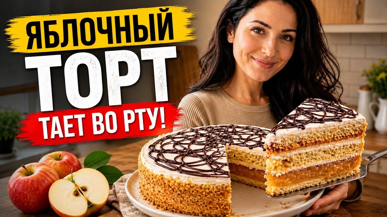 Яблочный торт, который тает во рту 🍏