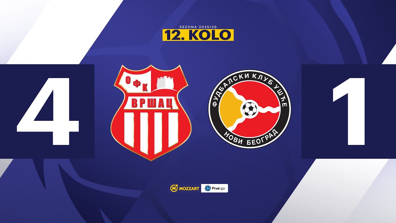 MBPLS 2025/26 - 12.Kolo: OFK VRŠAC – UŠĆE NOVI BEOGRAD 4:1 (1:0)
